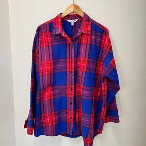 Old Navy Flannel - The Boyfriend Shirt - Red, Blue XXL